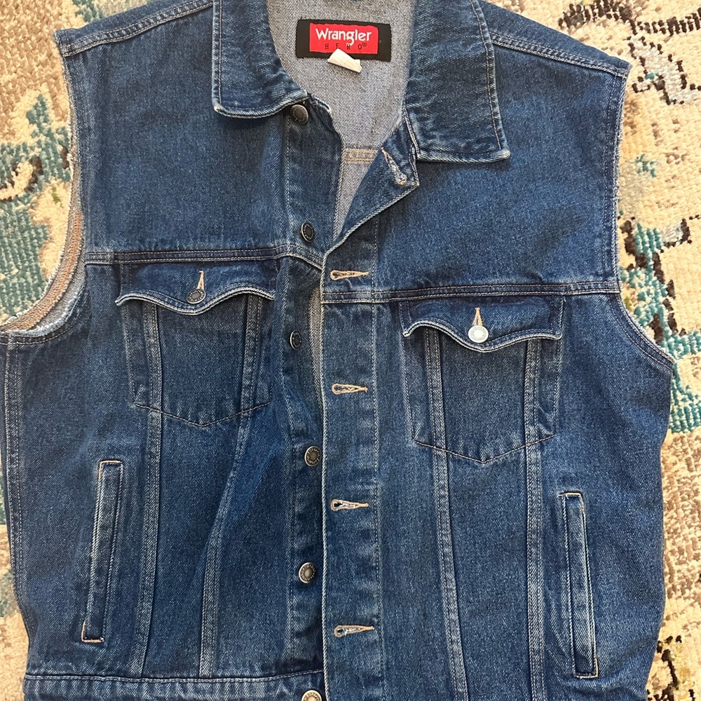 Wrangler Blue Denim Vest Classic Style